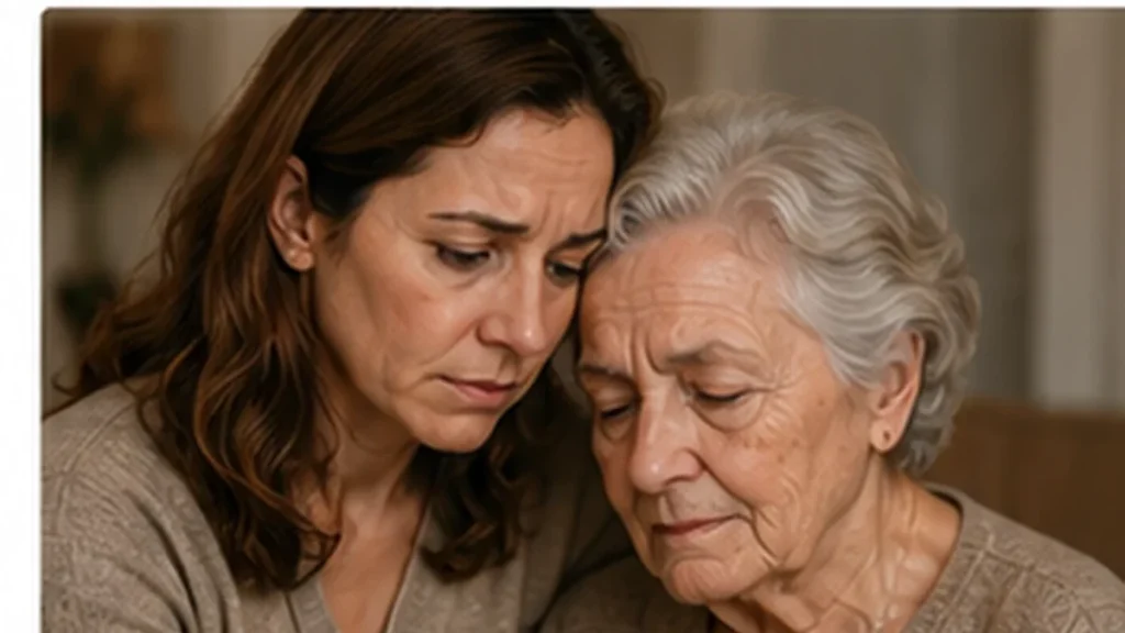 Hija junto a su madre anciana durante los años en que estuvo a su cuidado