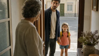 Teresa abre la puerta y encuentra a Daniel acompañado por su hija Inés